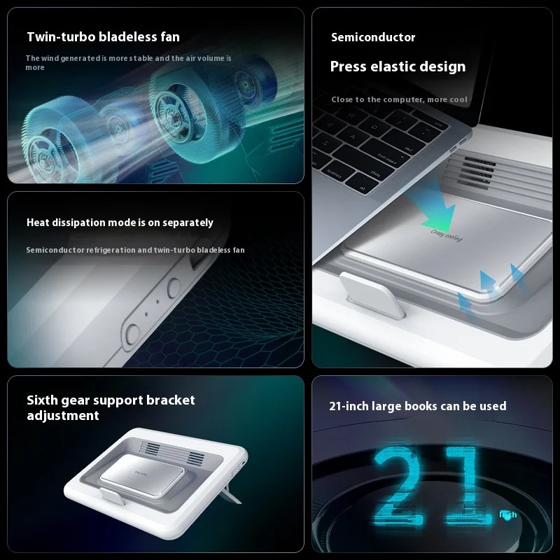2개의 냉각 무음 팬이 있는 게임용 노트북 쿨러 반도체 - Cooling Stand Tablet 리뷰 및 가격